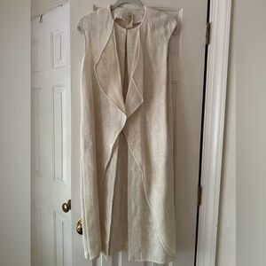 Zero + Maria Cornejo Woven Cream Duster Vest